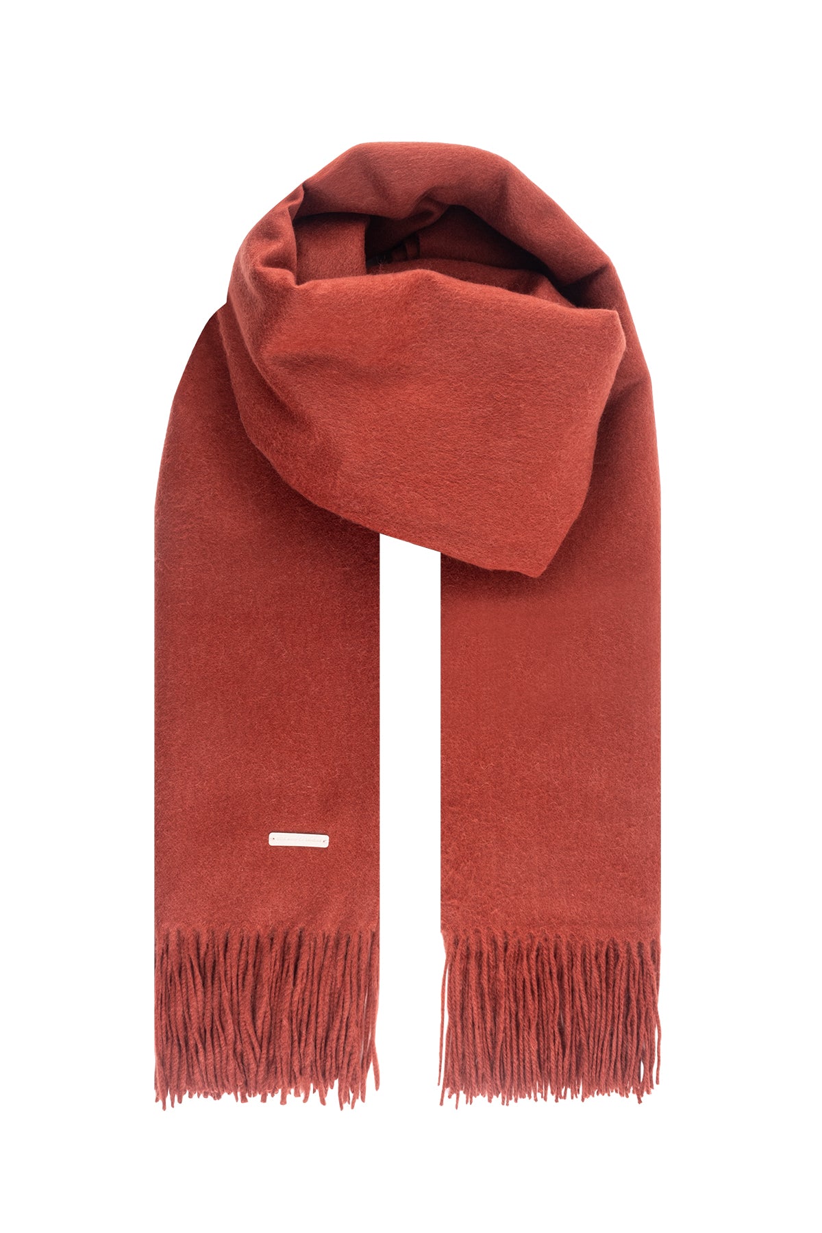 Kiremit Saf Kaşmir Battaniye / Şal 127x165 cm