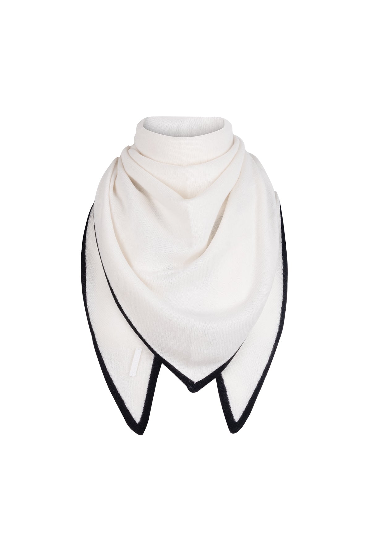 Ekru Saf Kaşmir Üçgen Atkı 73x160x73 cm