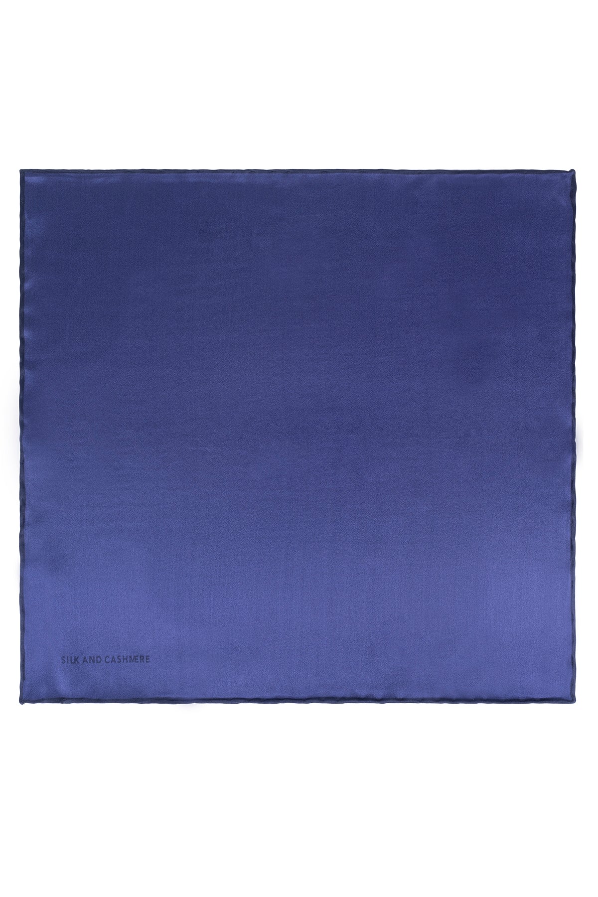 Lacivert Saf İpek Düz Renk Erkek Cep Mendili 35x35 cm