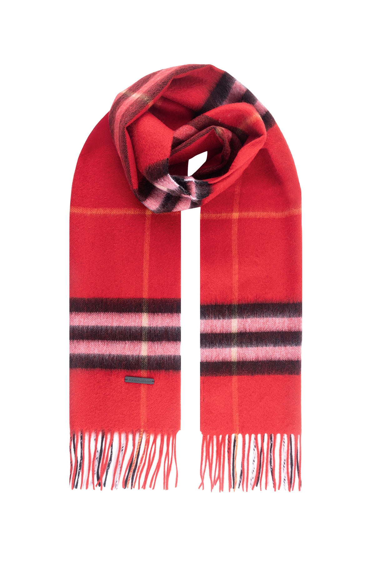 Kırmızı Patrick Saf Kaşmir Kareli Atkı 30x164