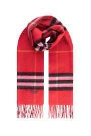 Kırmızı Patrick Saf Kaşmir Kareli Atkı 30x164