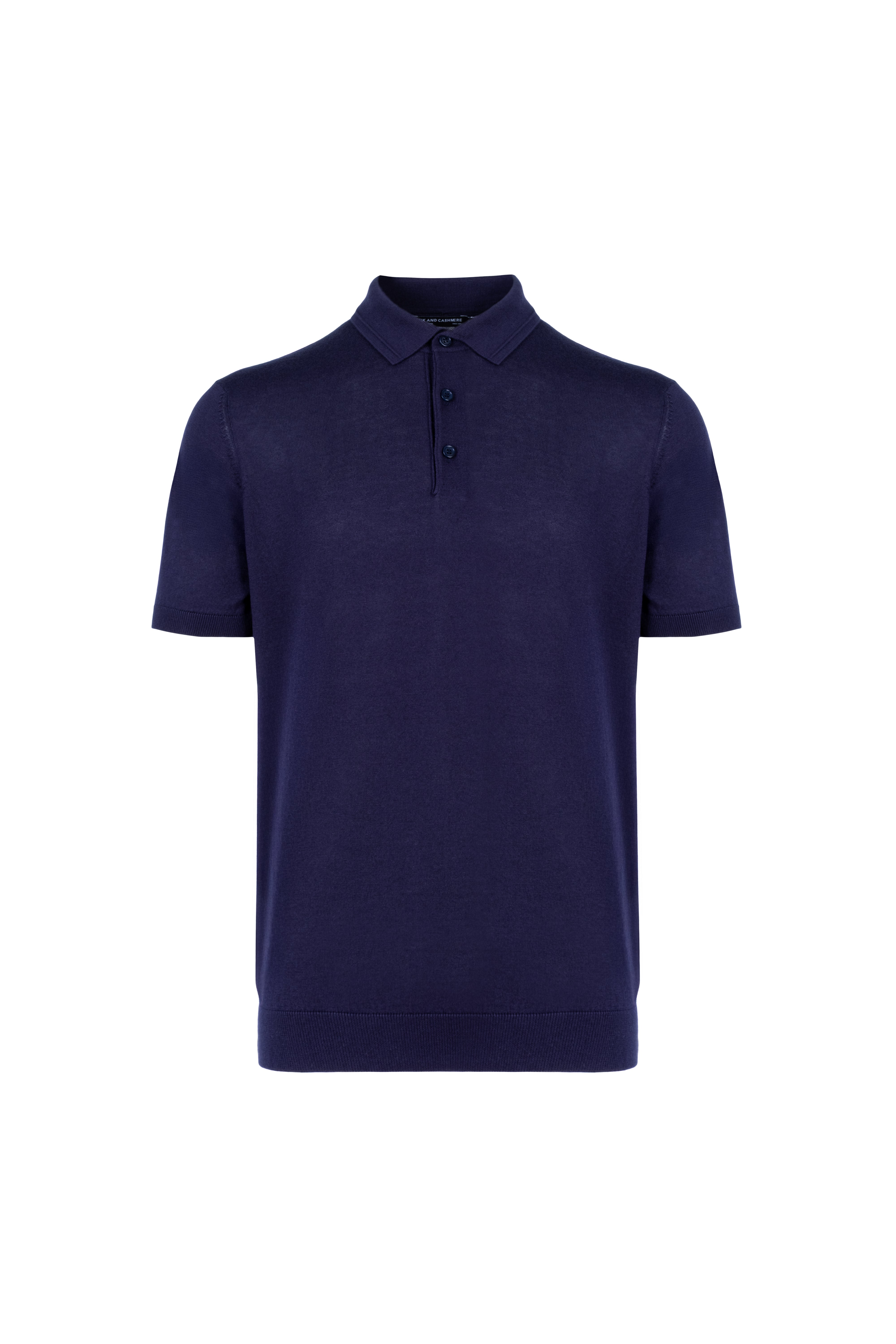 Lacivert Paul İpek Kaşmir Kısa Kollu Polo