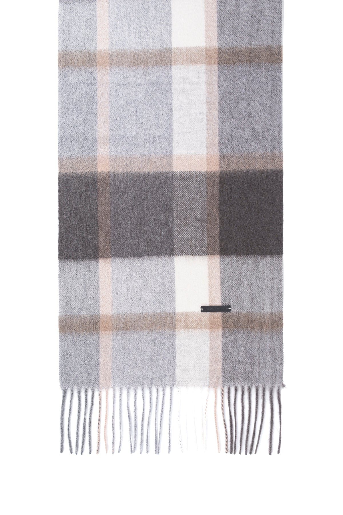 Antrasit Patrick Saf Kaşmir Kareli Atkı 30x164 cm