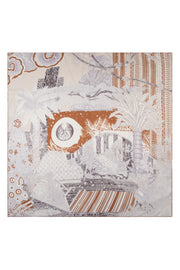 Camel Linda Saf Kaşmir Baskılı Eşarp 140x140 cm