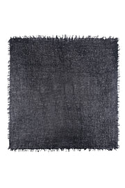Siyah Jas Saf Kaşmir Taşlı Kare Şal 70x70 cm