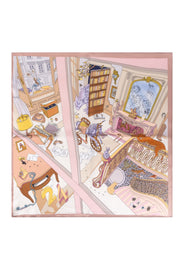 Pembe Laila Saf İpek Kare Eşarp 50x50 cm