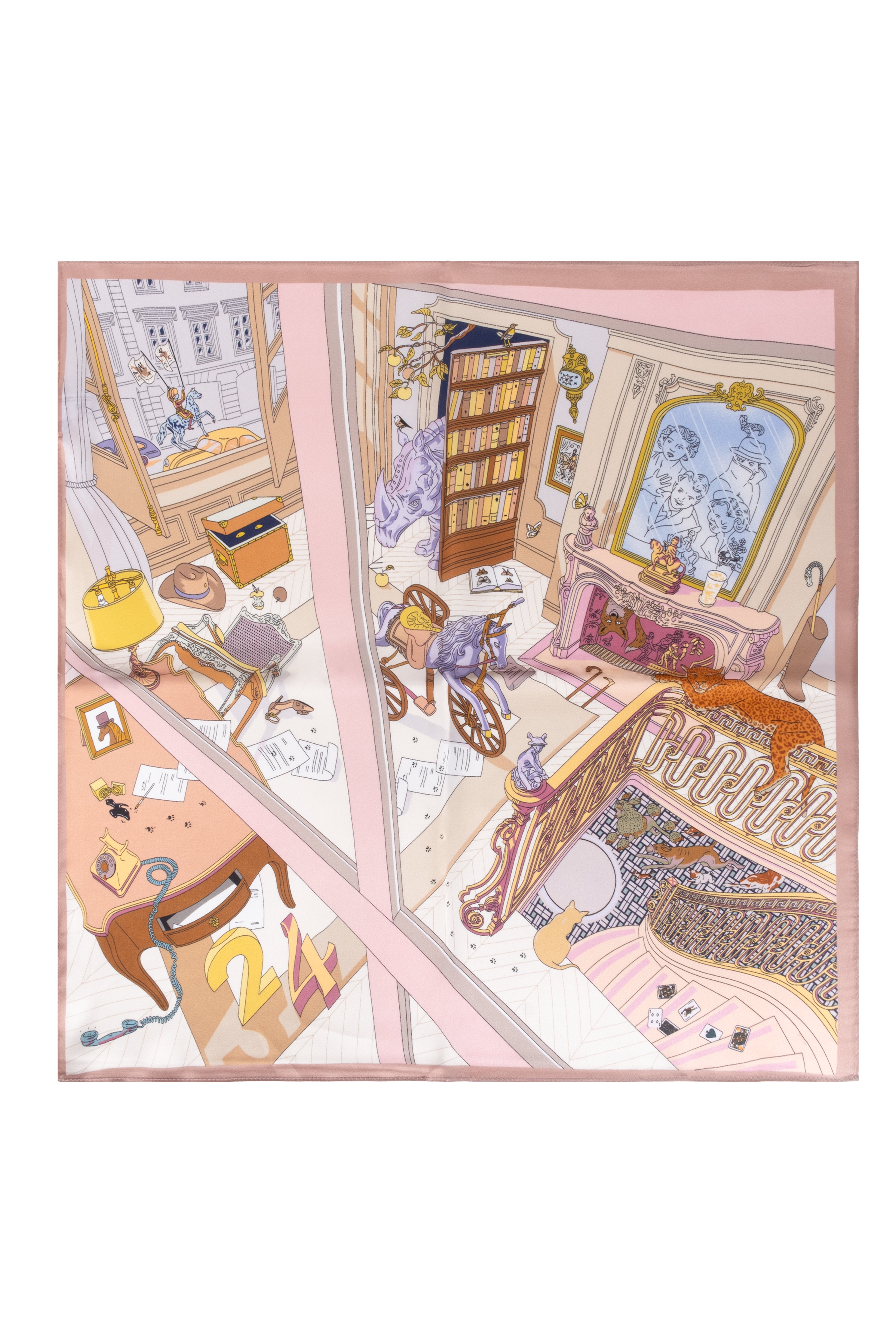 Pembe Laila Saf İpek Kare Eşarp 50x50 cm