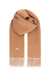 Açık Bej Camel Rose Saf Kaşmir Çift Taraflı Şal 70x190 cm