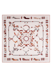 Kiremit Linda Kaşmir Desenli Kare Eşarp 140x140 cm