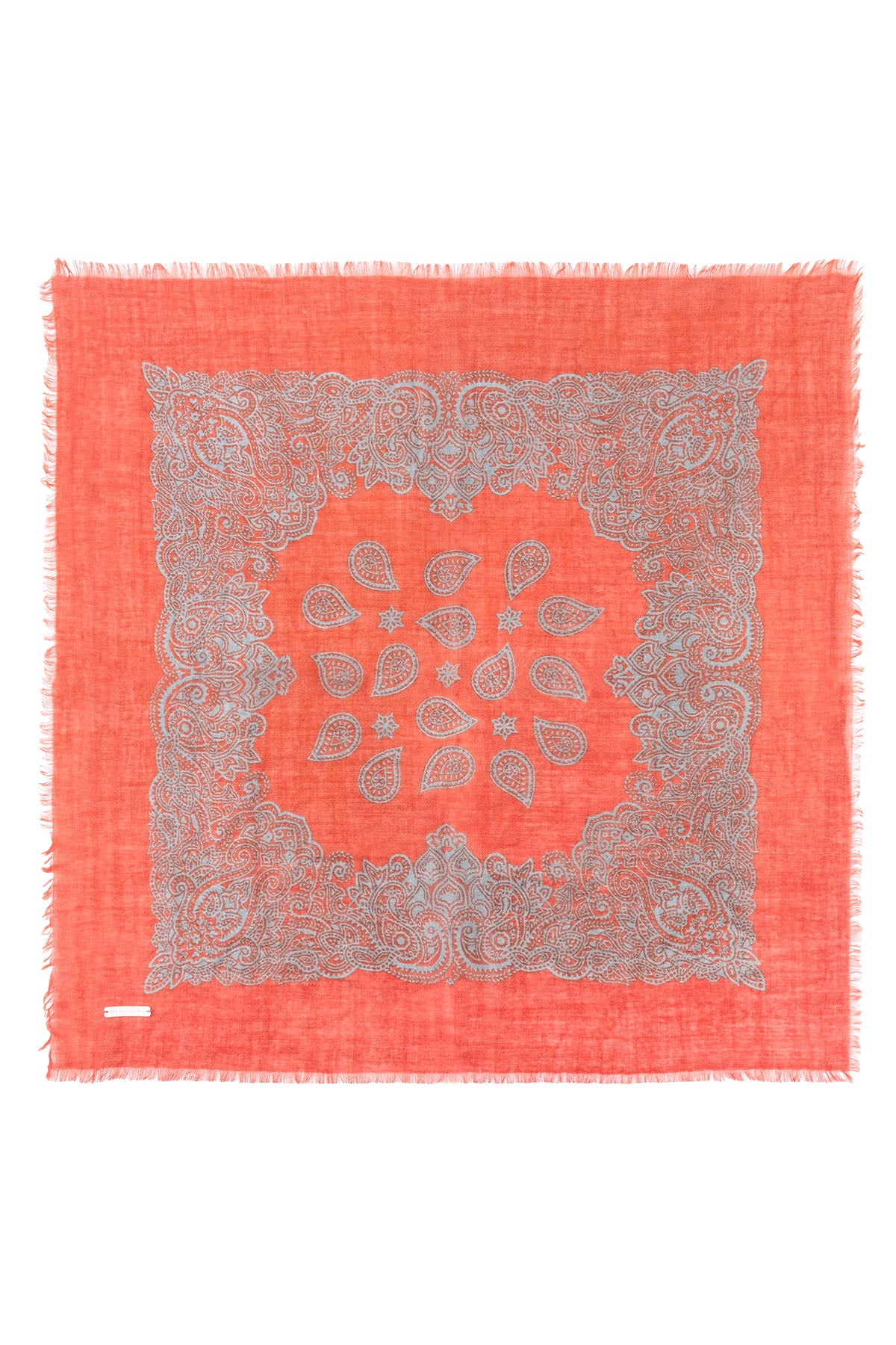 Turuncu Jas  Desenli Kare Şal 70x70 cm