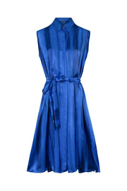 Lacivert Nature İpek Desenli Elbise-Limited Edition