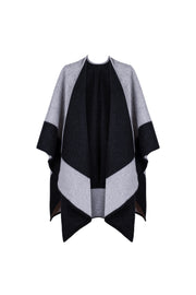 Siyah Laura Saf Yün Panço