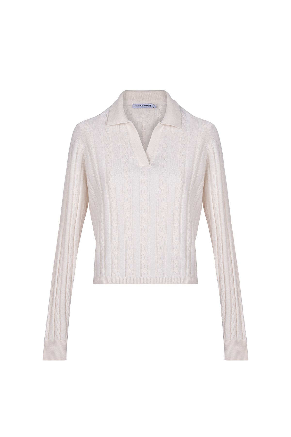 Ekru Amelia Polo Yaka Crop Kazak