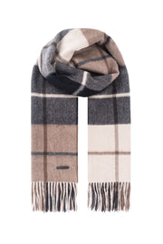 Vizon Rose Saf Kaşmir Kareli Şal 60x200 cm