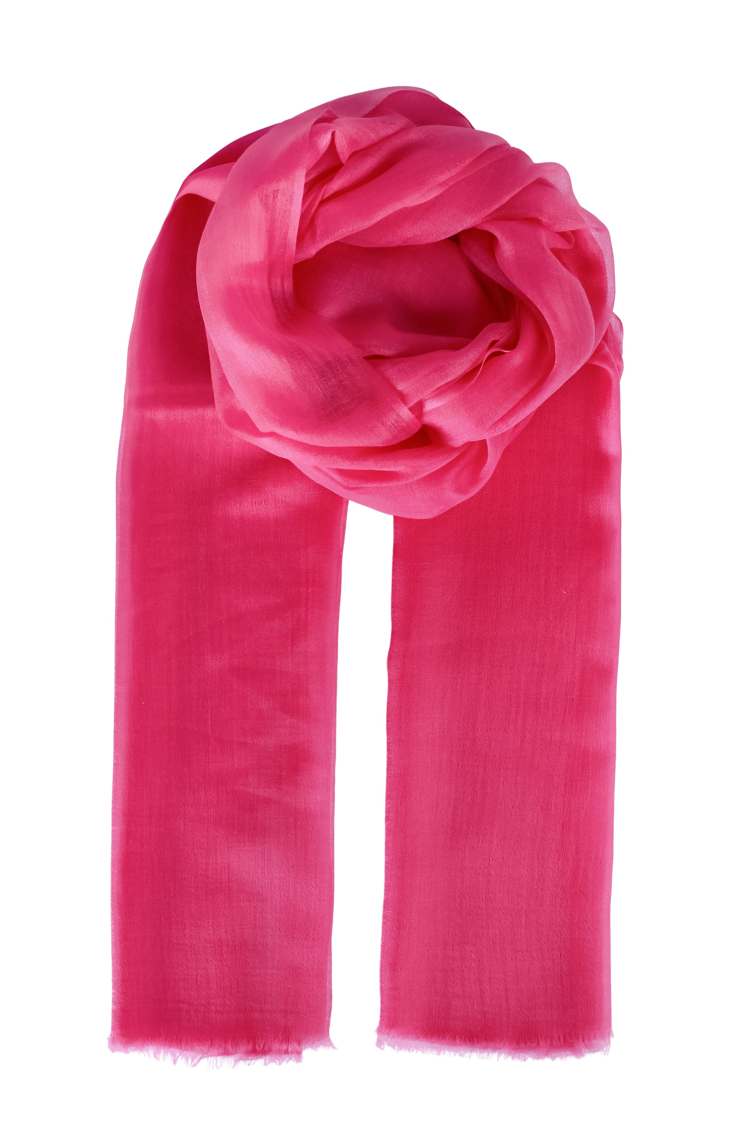 Fuşya Larissa Saf Kaşmir Şal 100x230 cm