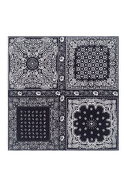 Siyah Lea Saf Kaşmir Baskılı Eşarp 70x 70 cm