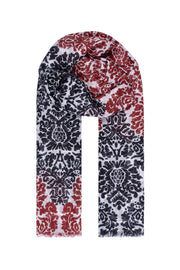 Bordo Dora Desenli Şal 200x70  cm