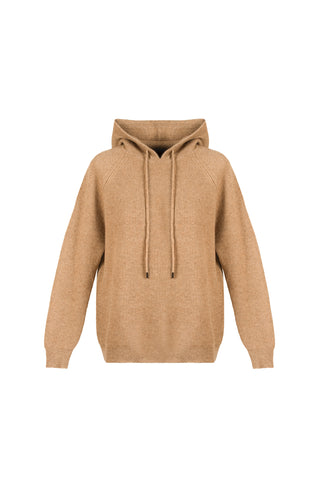 Camel Alexia Saf Kaşmir Ribana Kapüşonlu