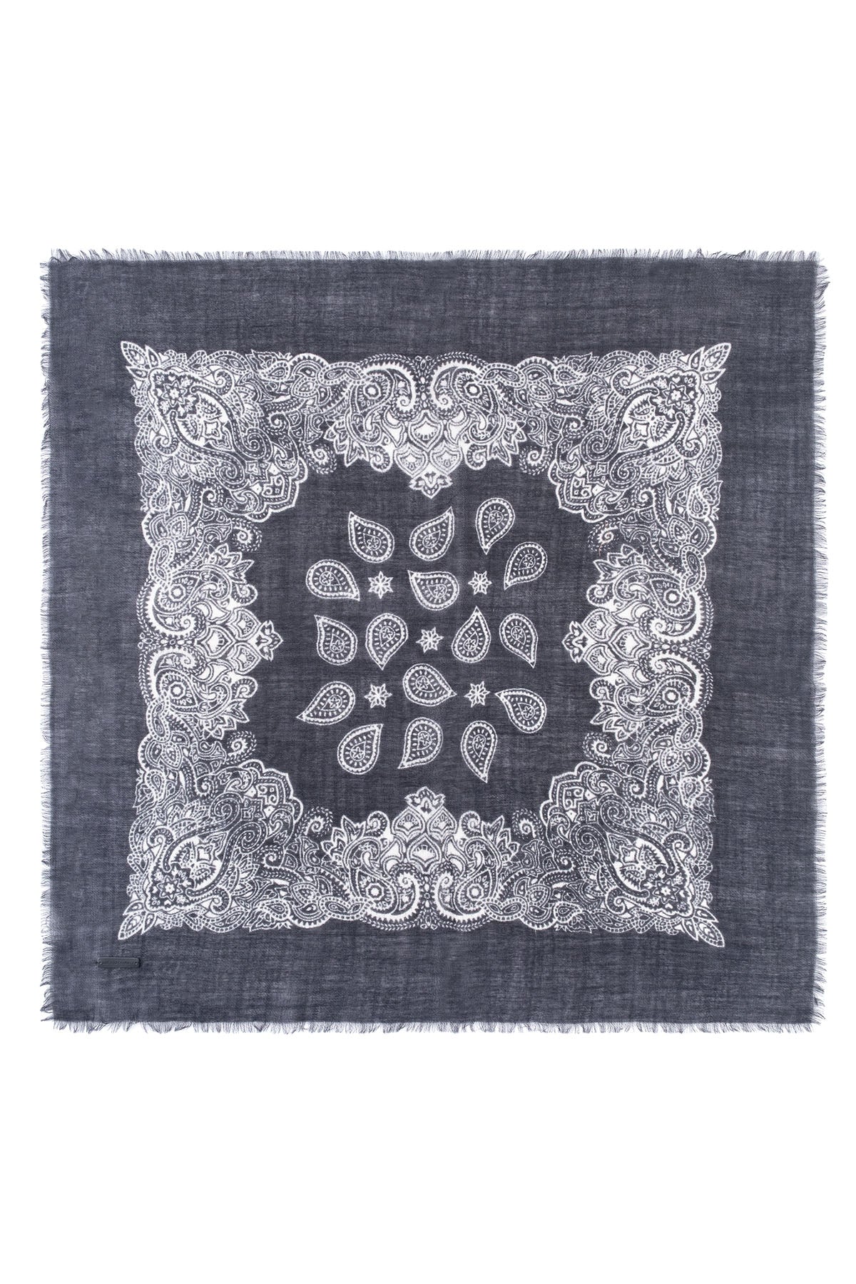 Siyah Jas  Desenli Kare Şal 70x70 cm