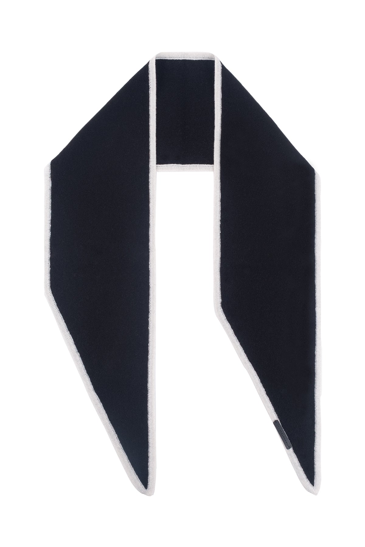 Siyah Rose Saf Kaşmir Mini Atkı 88x26 cm