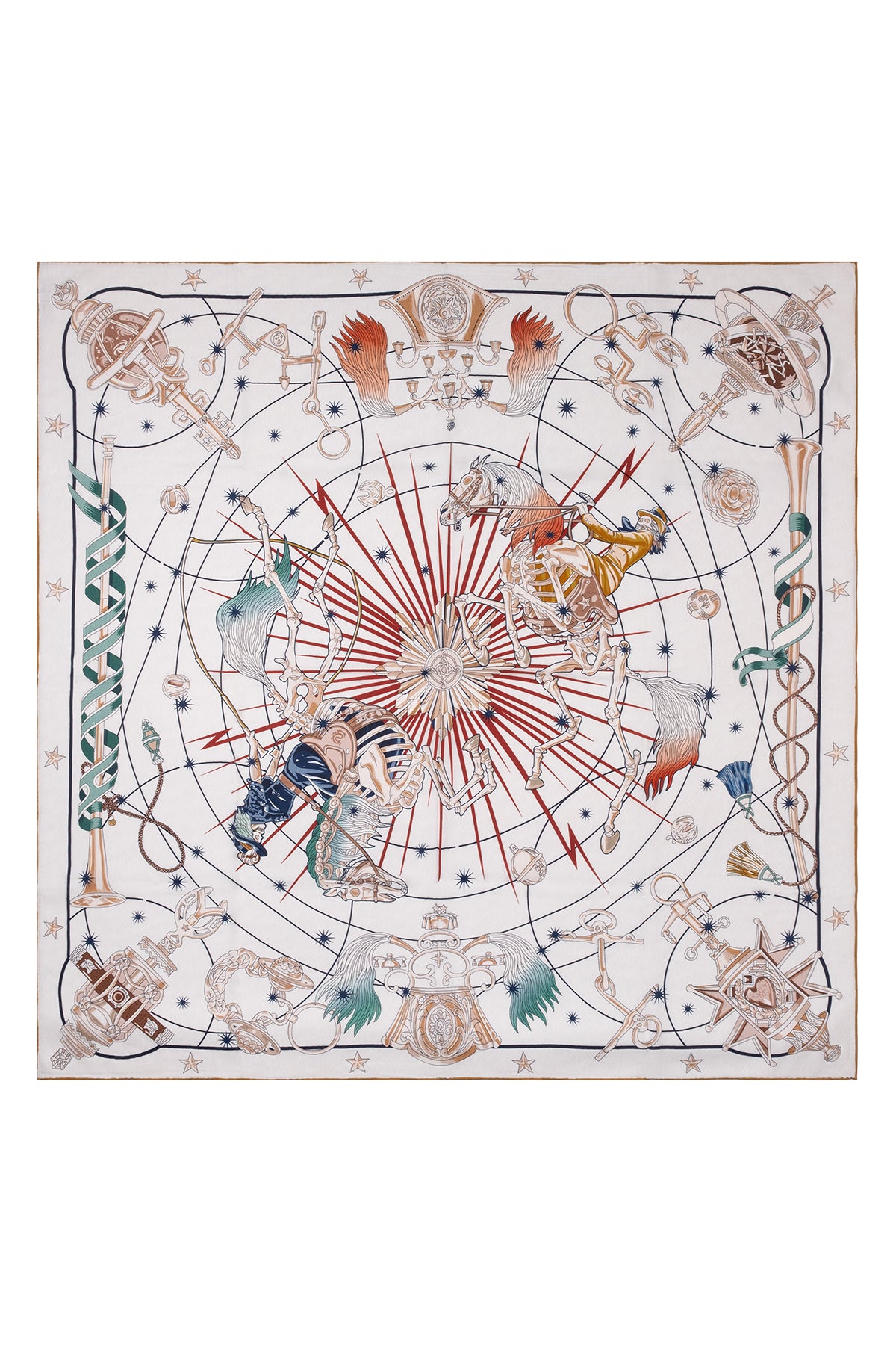 Açık Kahve Linda Saf Kaşmir Baskılı Eşarp 140x 140 cm