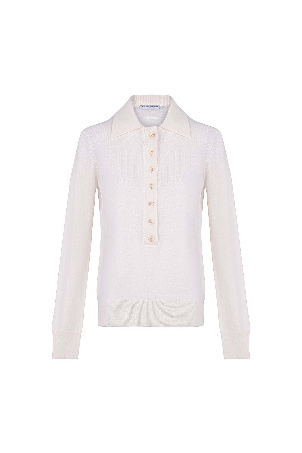Ekru Vanessa Saf Kaşmir Polo Kazak