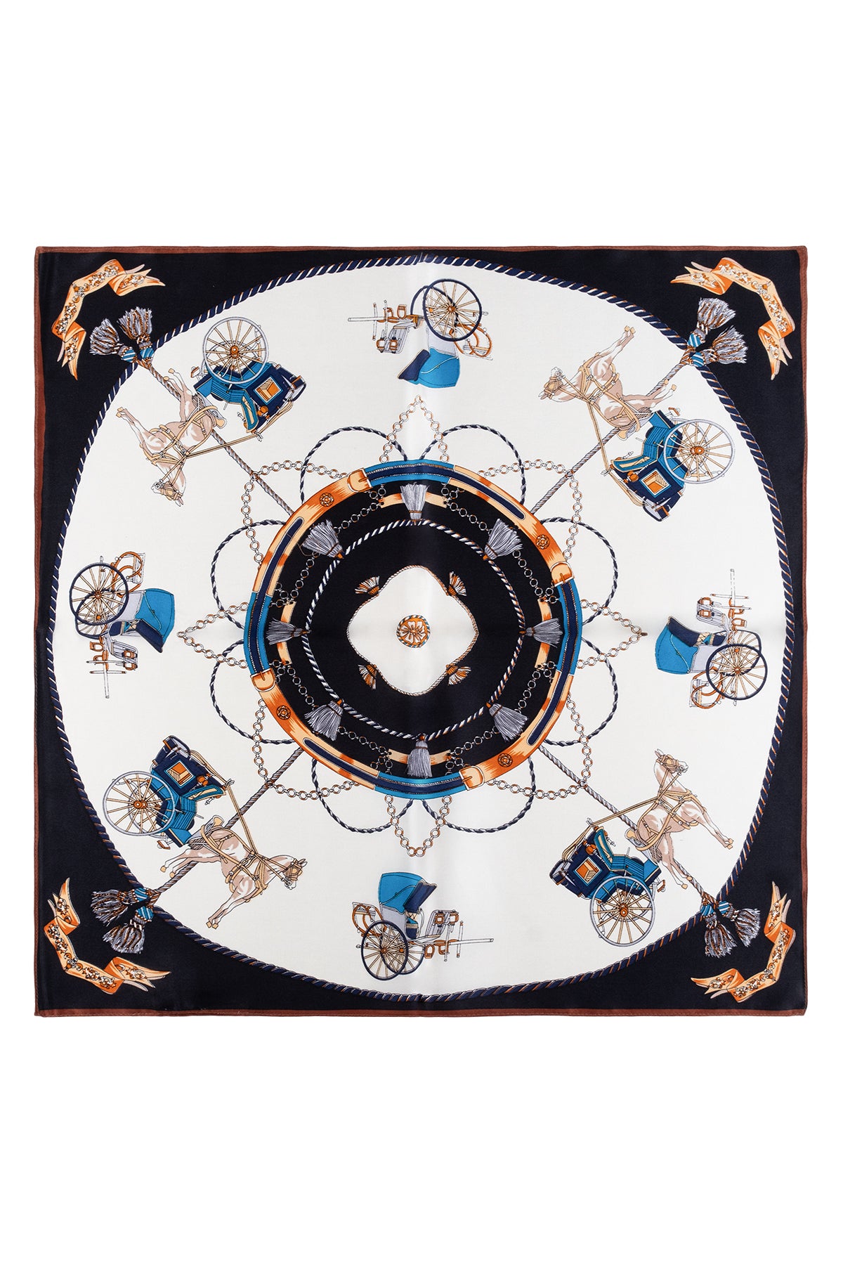 Beyaz Laila Saf İpek Kare Eşarp 50x50 cm