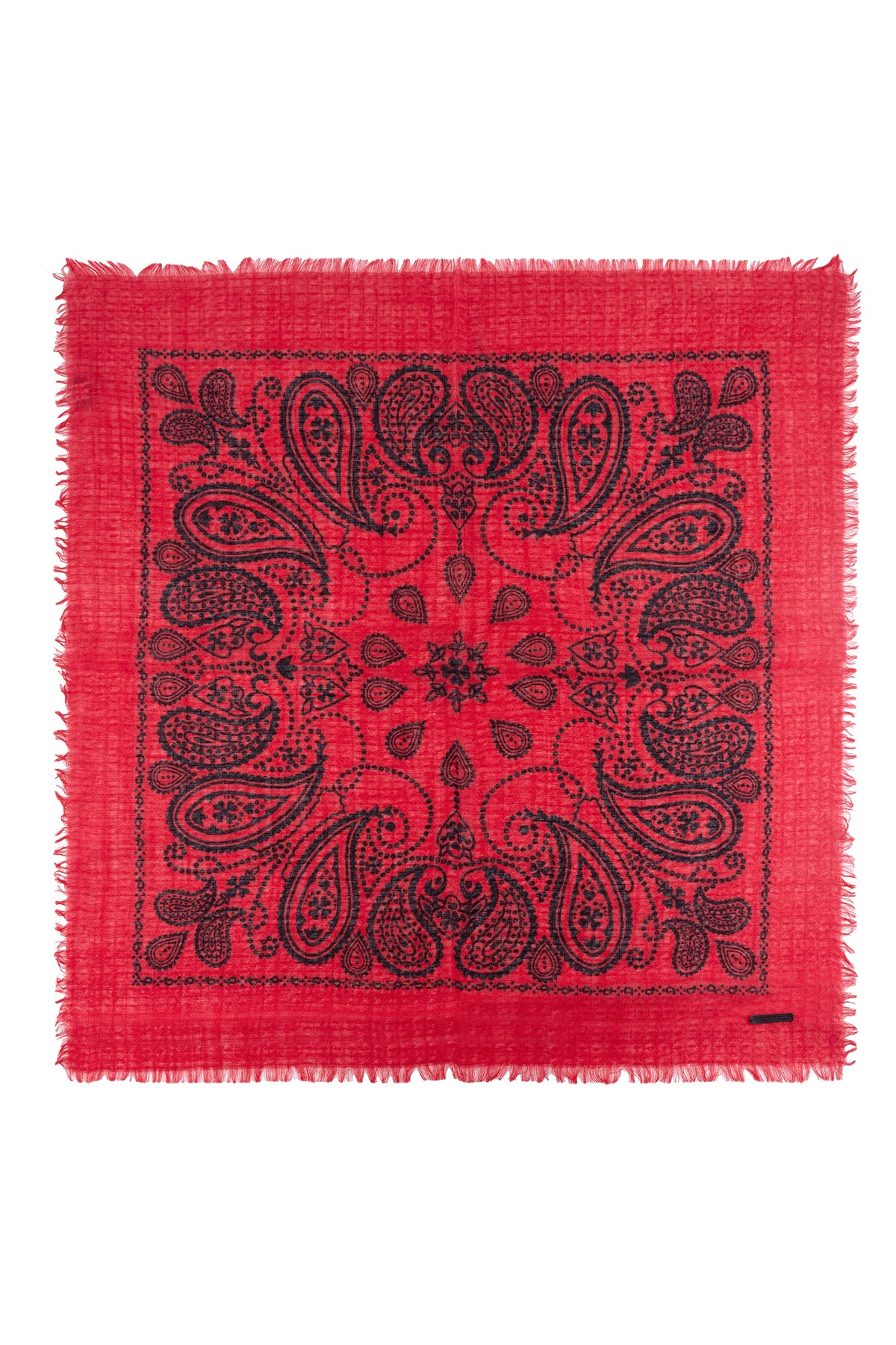 Kırmızı Jas Desenli Kare Şal 70x70 cm