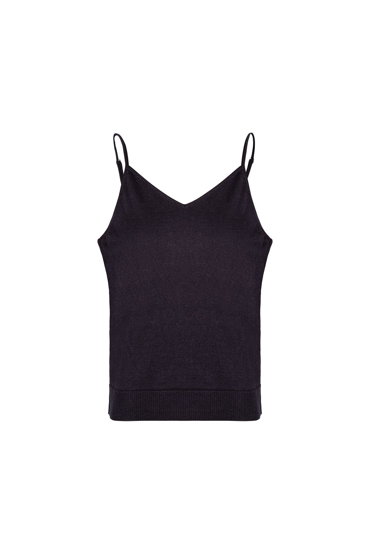 Siyah Zoe İpek Kaşmir Camisole Bluz