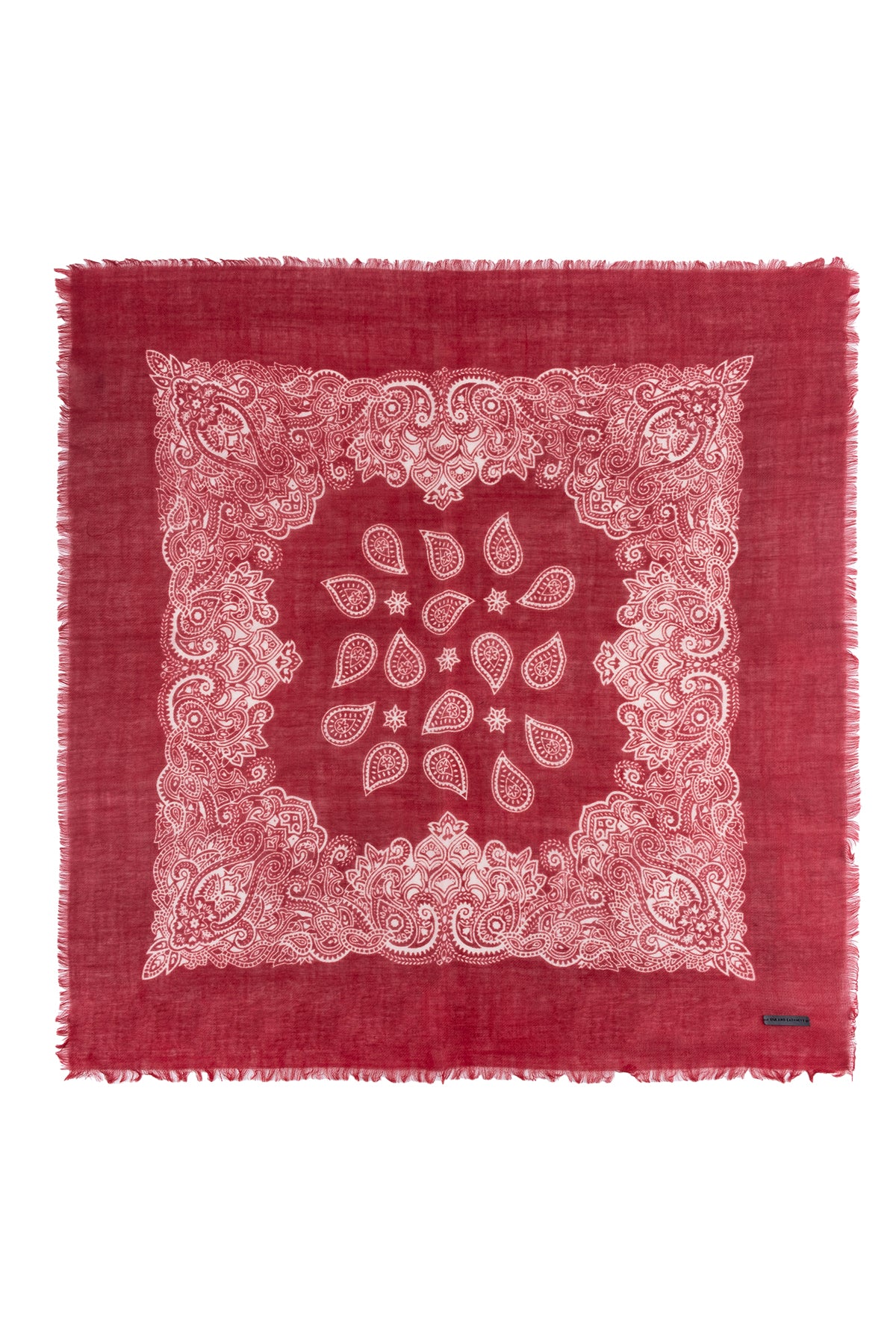 Bordo Jas  Desenli Kare Şal 70x70 cm