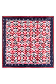 Bordo Lacivert Laila Saf İpek Kare Eşarp 50x50 cm