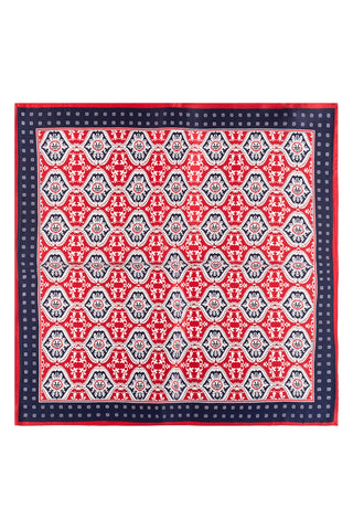 Bordo Lacivert Laila Saf İpek Kare Eşarp 50x50  cm