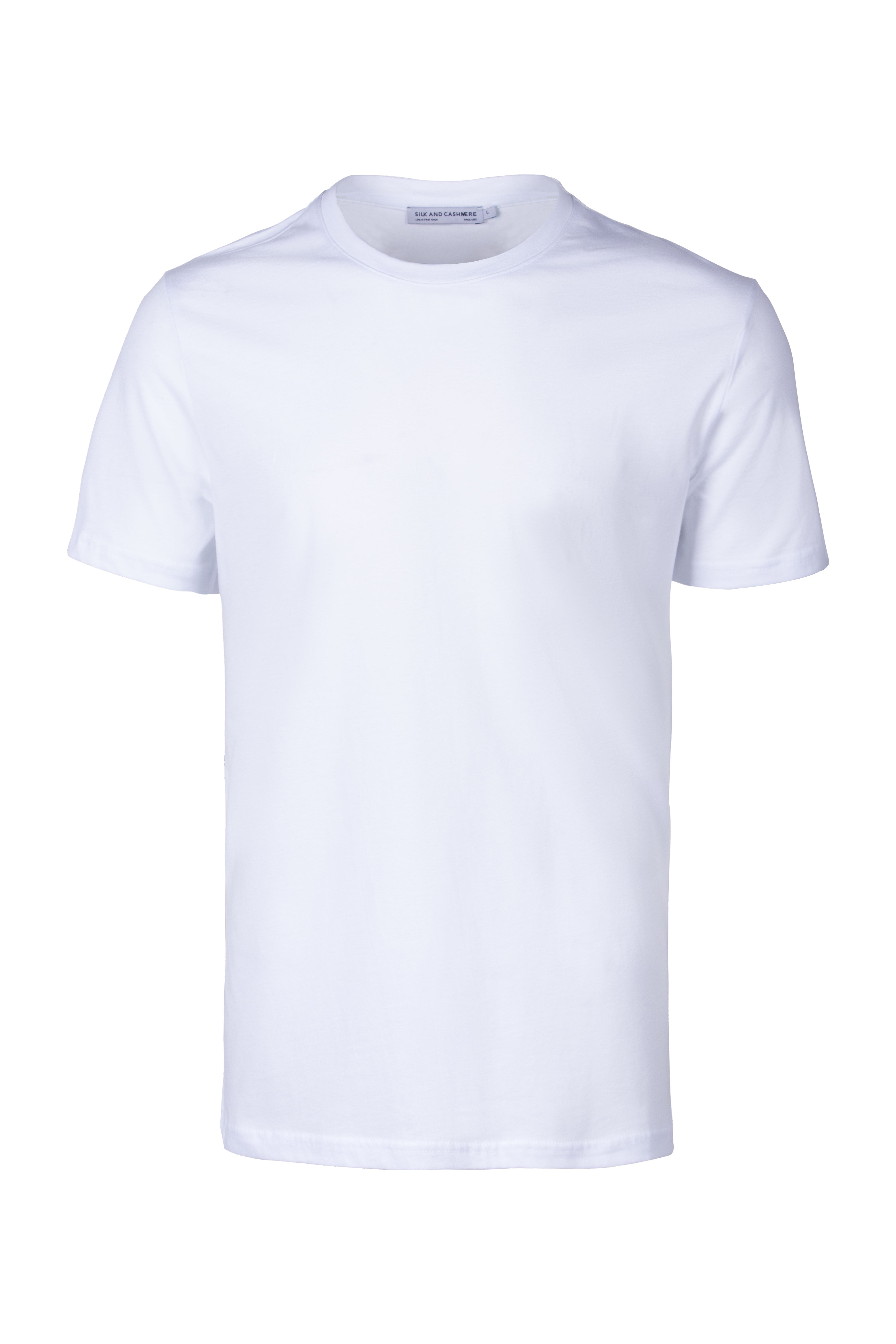 Beyaz Yuvarlak Yaka Erkek T-Shirt