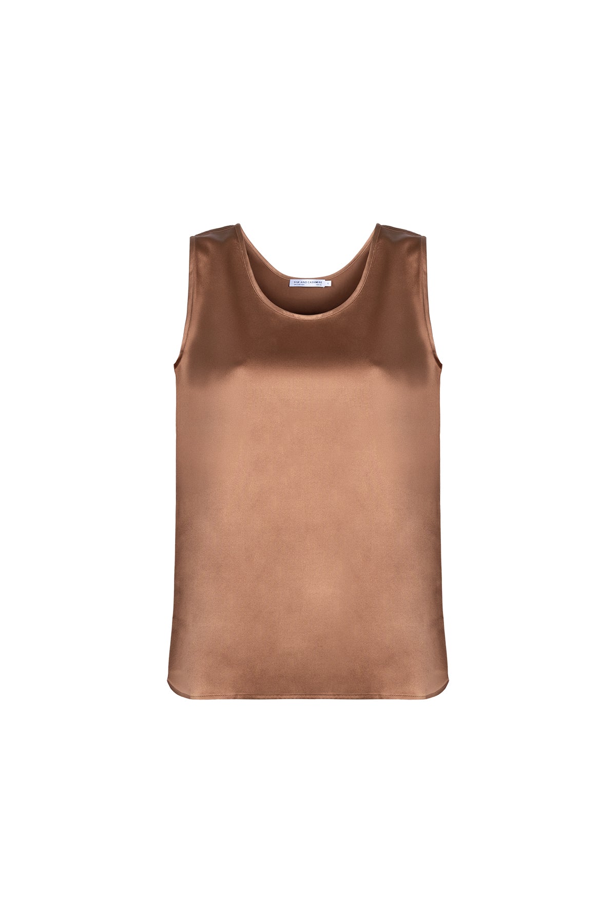 Camel Toscana İpek Yuvarlak Yaka Bluz