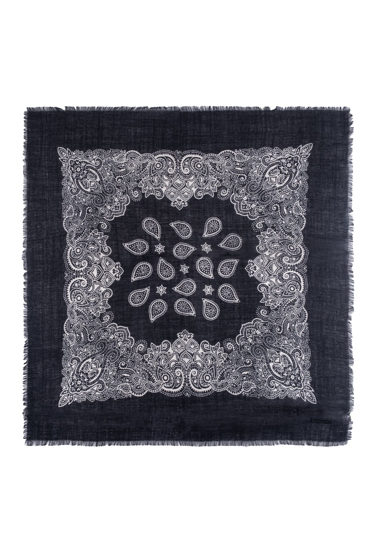 Siyah Jas  Desenli Kare Şal 70x70 cm