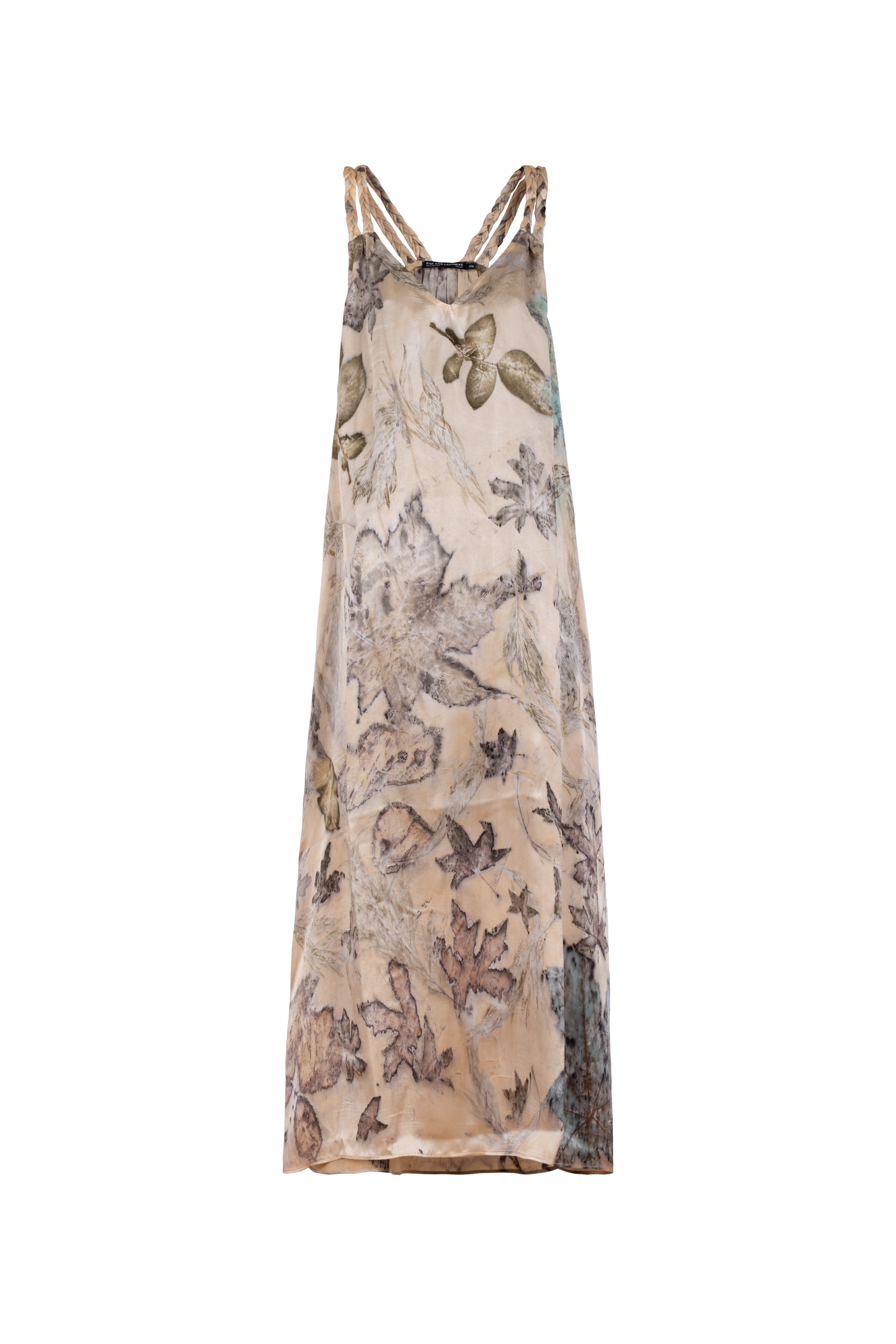 Bej Saf İpek Ekolojik Elbise - Limited Edition