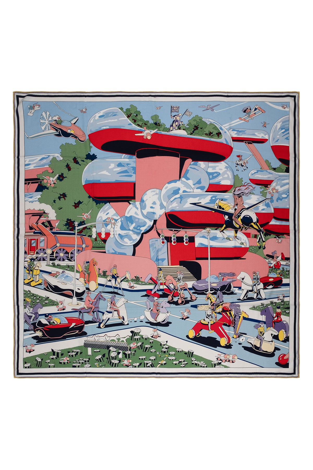 Ekru Linda Kaşmir Desenli Kare Eşarp 140x140  cm