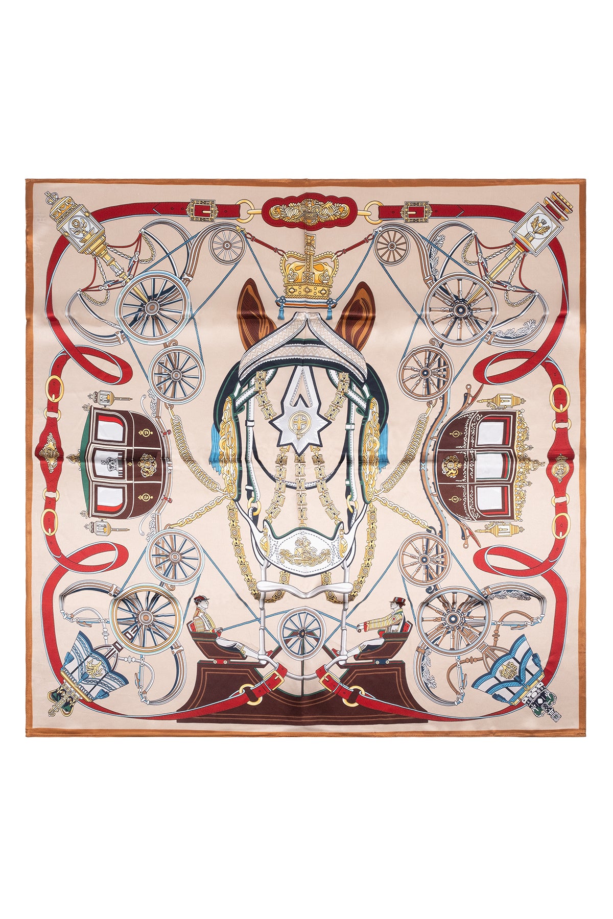 Altın Lara Saf İpek Baskılı Eşarp 90x90 cm