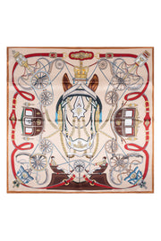 Altın Lara Saf İpek Baskılı Eşarp 90x90 cm