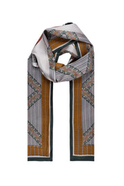 Yeşil Oblong Pure Silk Printed Scarf 55*170 24SMWL-105