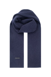 Lacivert Copenhagen Saf Yün Ribana Örme Atkı 25x150 cm