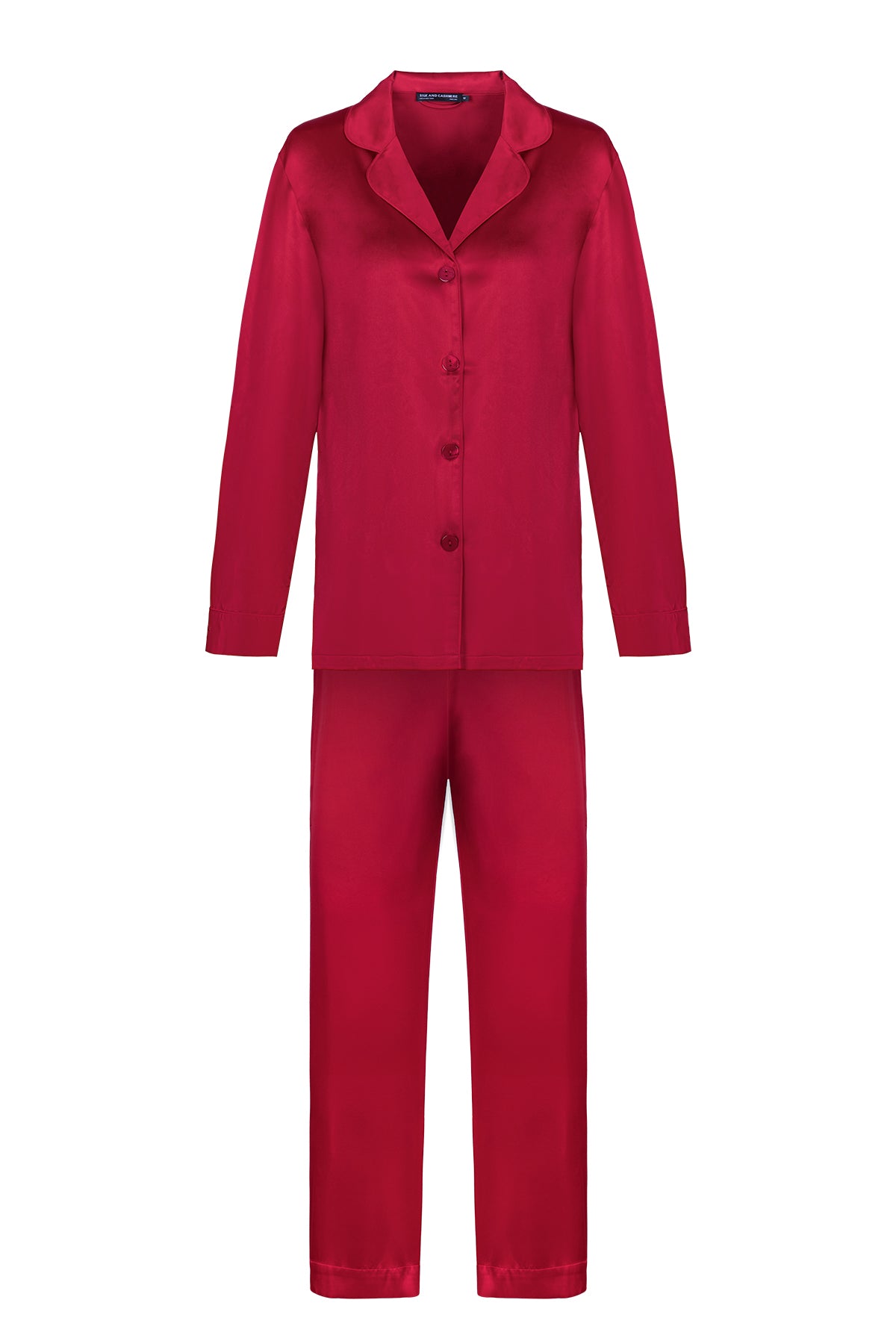 Kırmızı Lindy İpek Pijama Seti