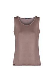 Camel Marina İpekli Yuvarlak Yaka Kolsuz T-Shirt