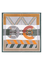 Yeşil Camel Laila Saf İpek Kare Eşarp 50x50 cm