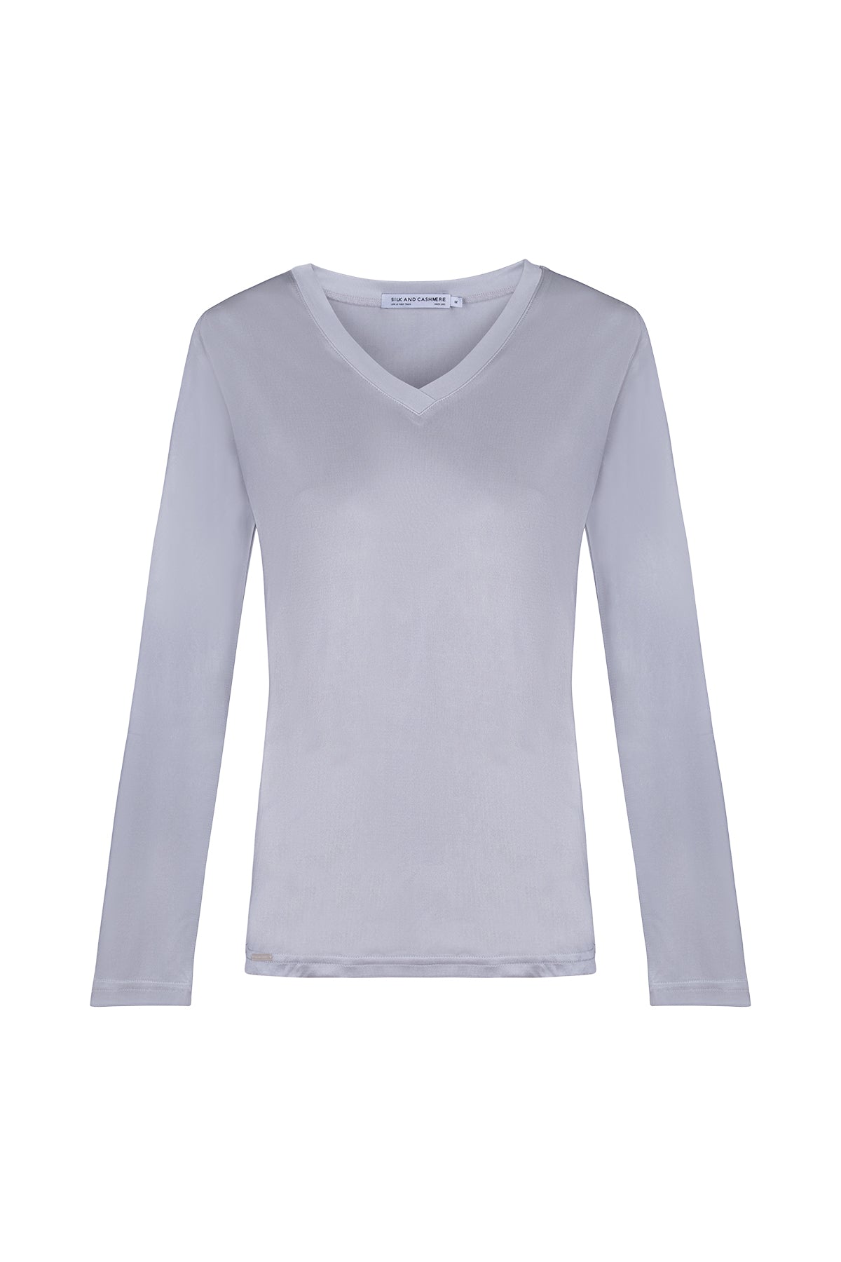 Gri Marina İpekli V Yaka Bluz