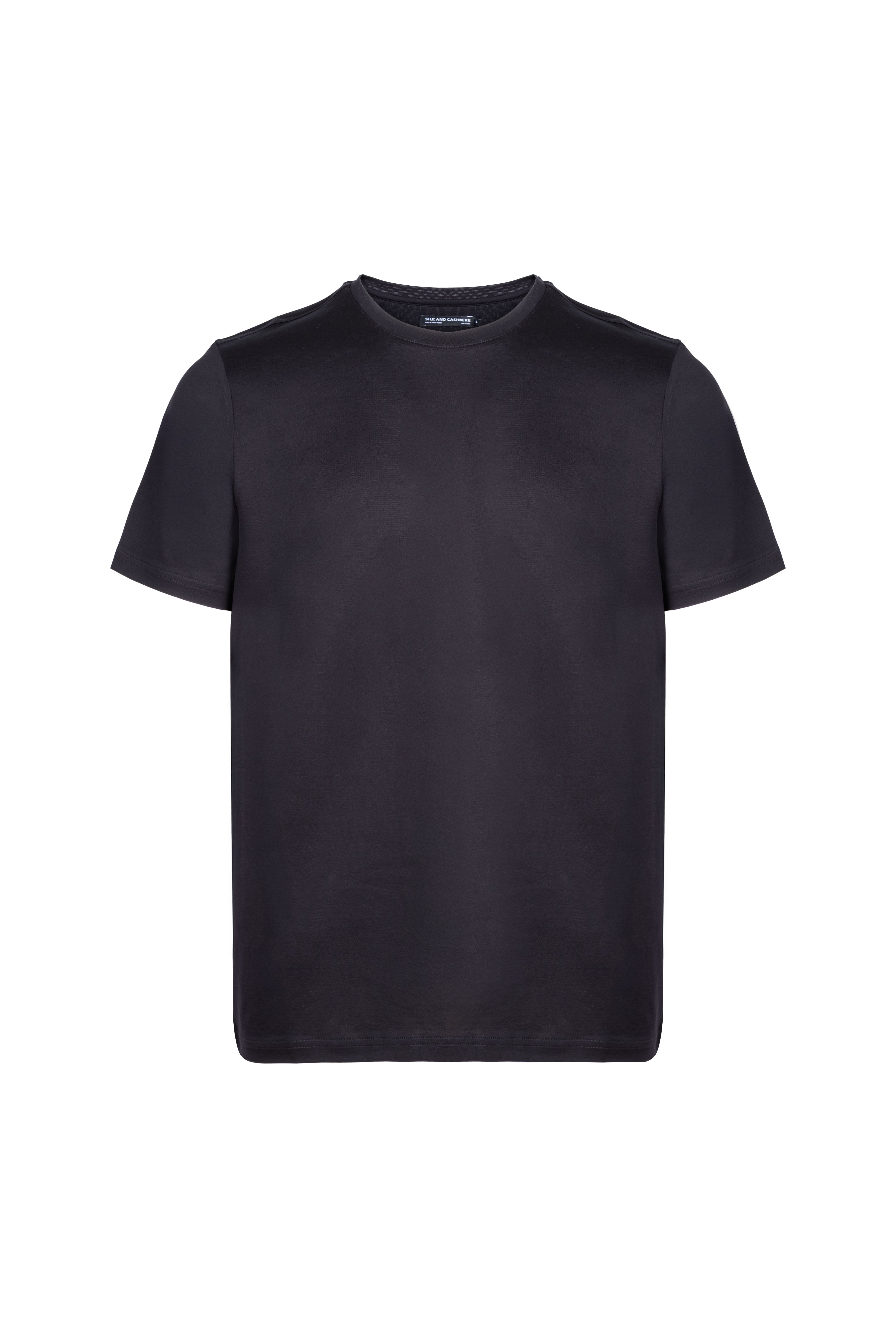 Siyah Kevin Bisiklet Yaka T-Shirt