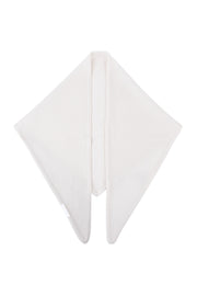 Beyaz Rose Saf Kaşmir Fular Bandana 115x70x70 cm