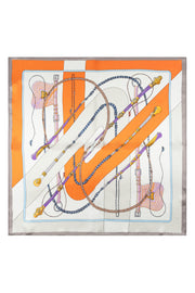 Turuncu Haki Laila Saf İpek Kare Eşarp 50x50 cm