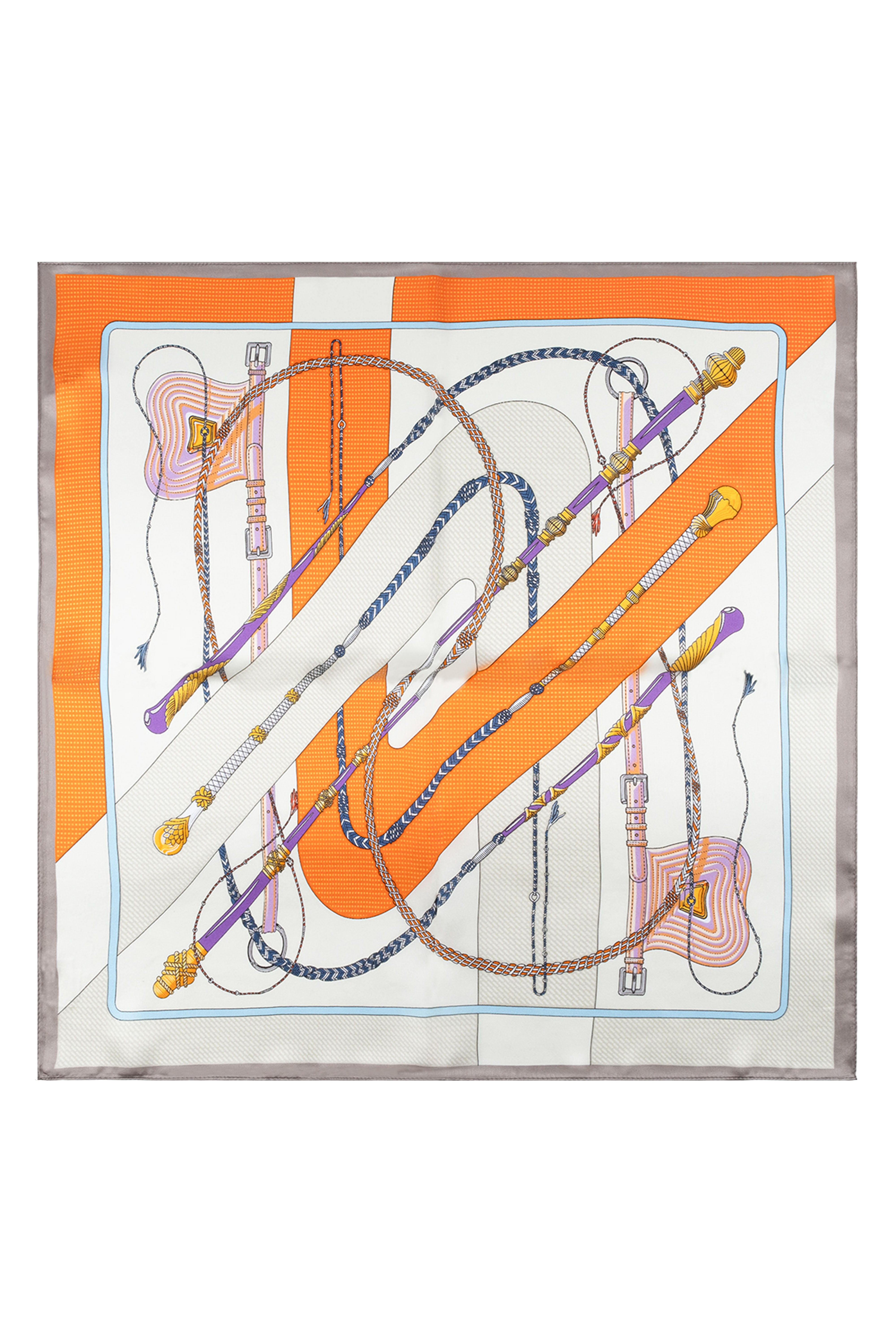 Turuncu Haki Laila Saf İpek Kare Eşarp 50x50 cm