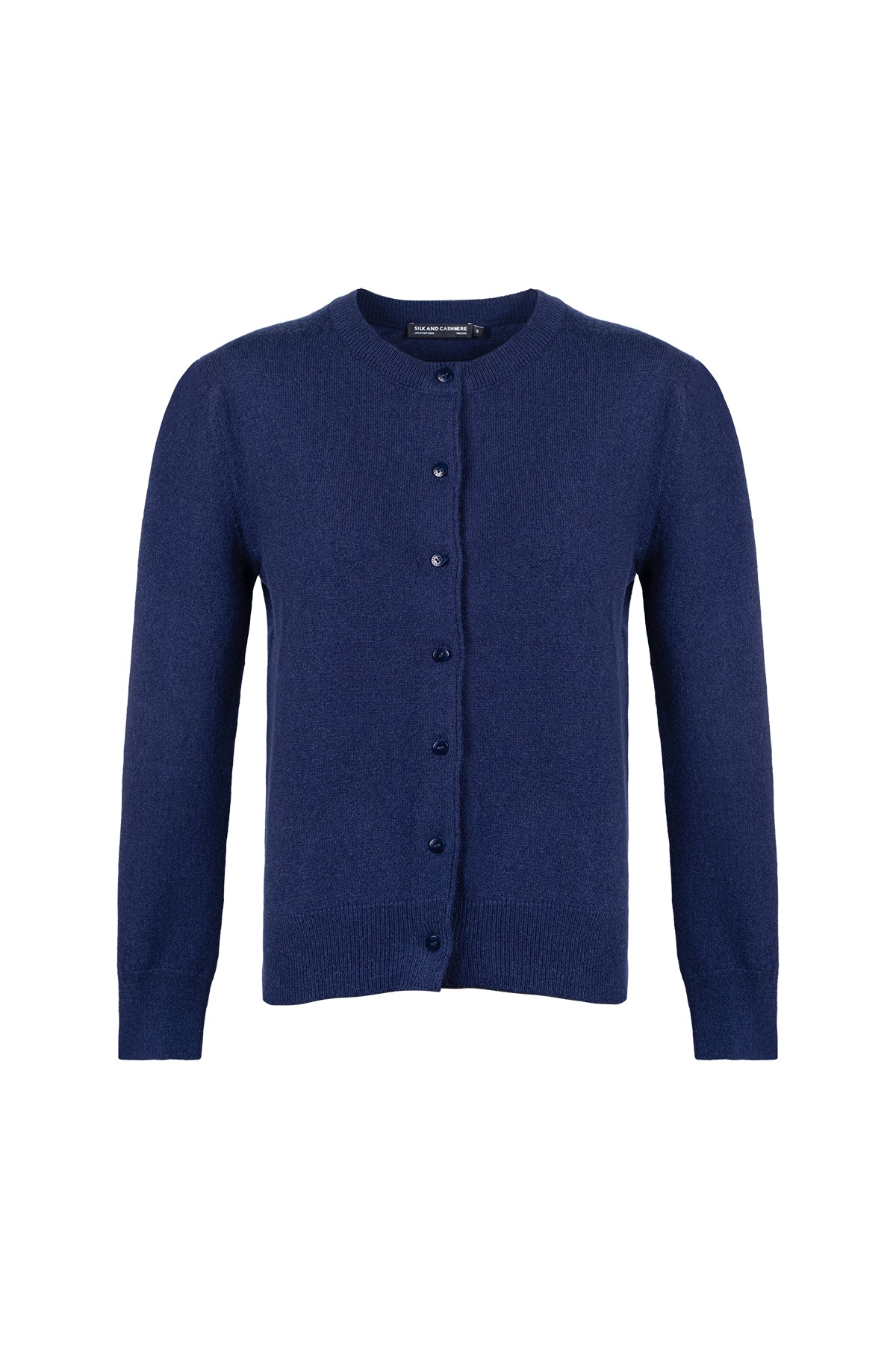 Lacivert Lilly Saf Kaşmir Bisiklet Yaka Hırkaa